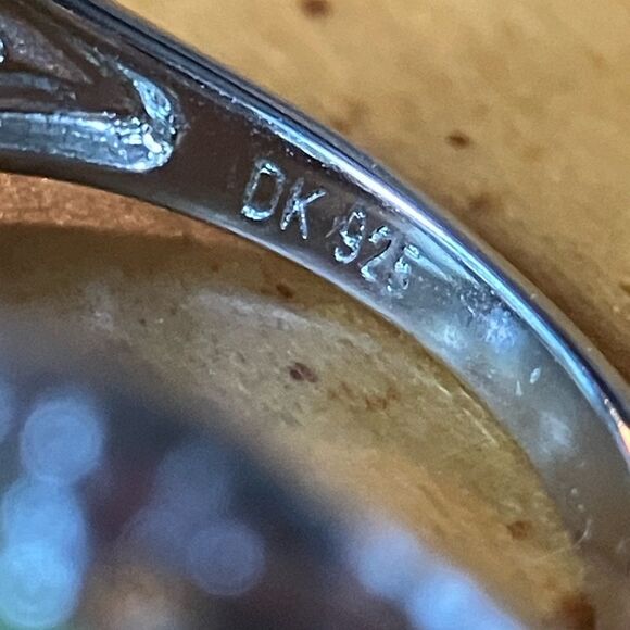 Natural Peridot White Diamond Sterling Silver Ring Size 7 - Picture 6 of 9